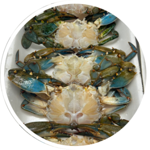 Fully Cleaned, Shell-Off Fresh Blue Crabs